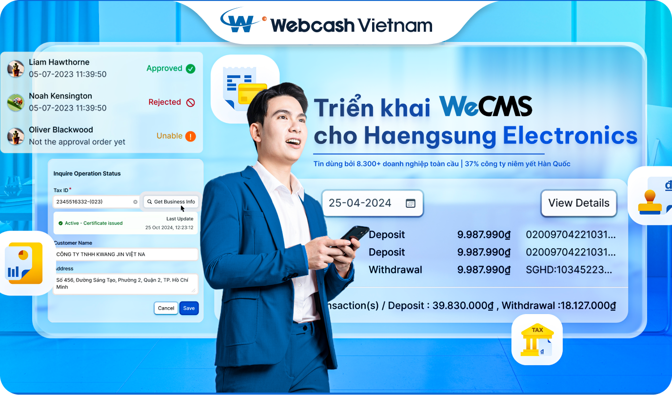 웹케시글로벌, 행성전자 베트남에 자금관리 솔루션 'WeCMS' 공급
